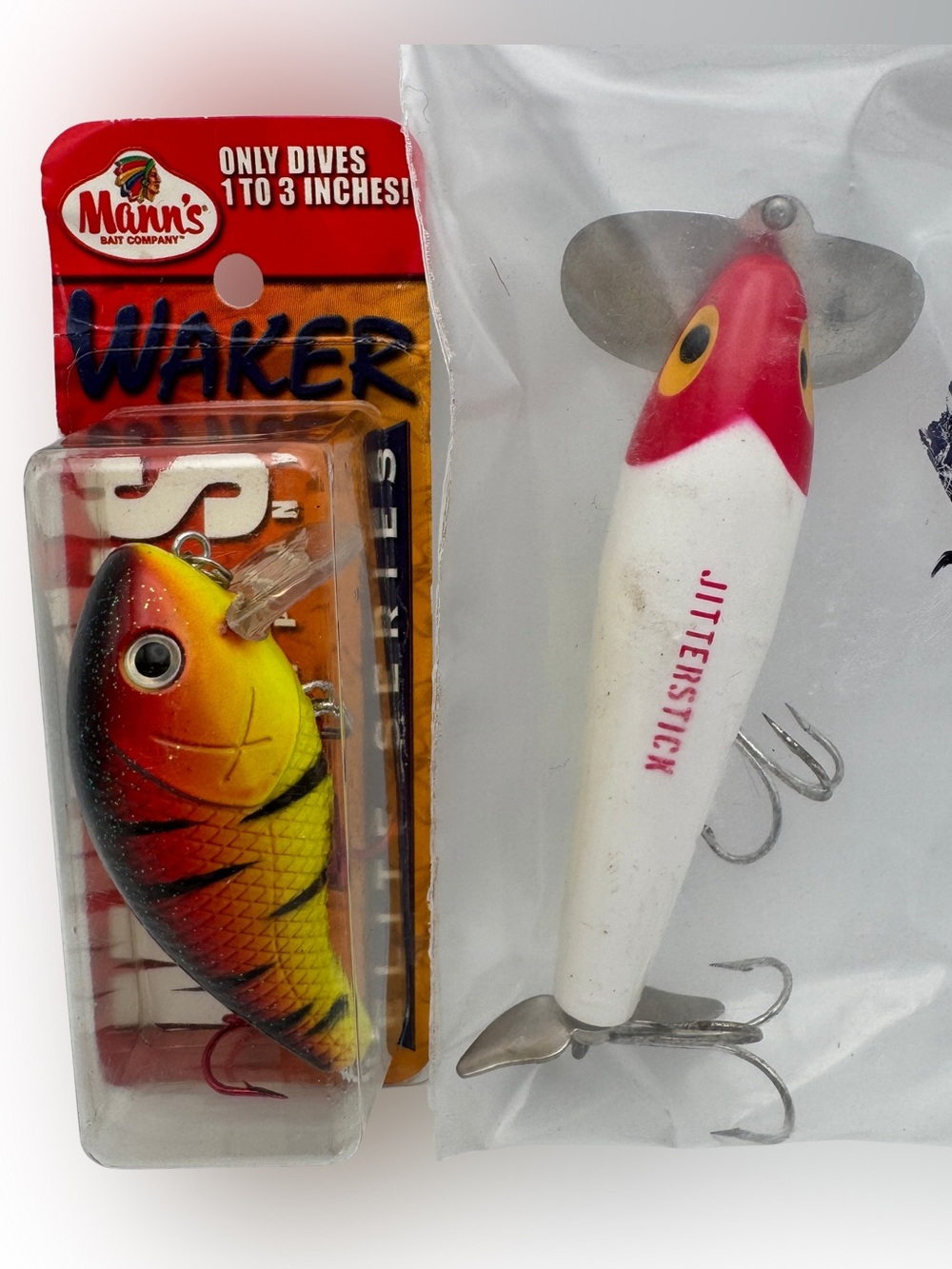 Vintage Mann’s Waker Elite & Fred Arbogast Jitterstick Fishing Lure Lot